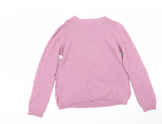 Womens UK Size 12 Papaya Purple Pullover Jumper