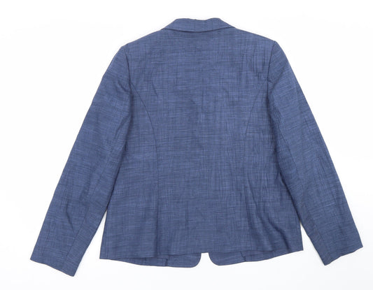 Pota Womens Blue Jacket Suit Size 10