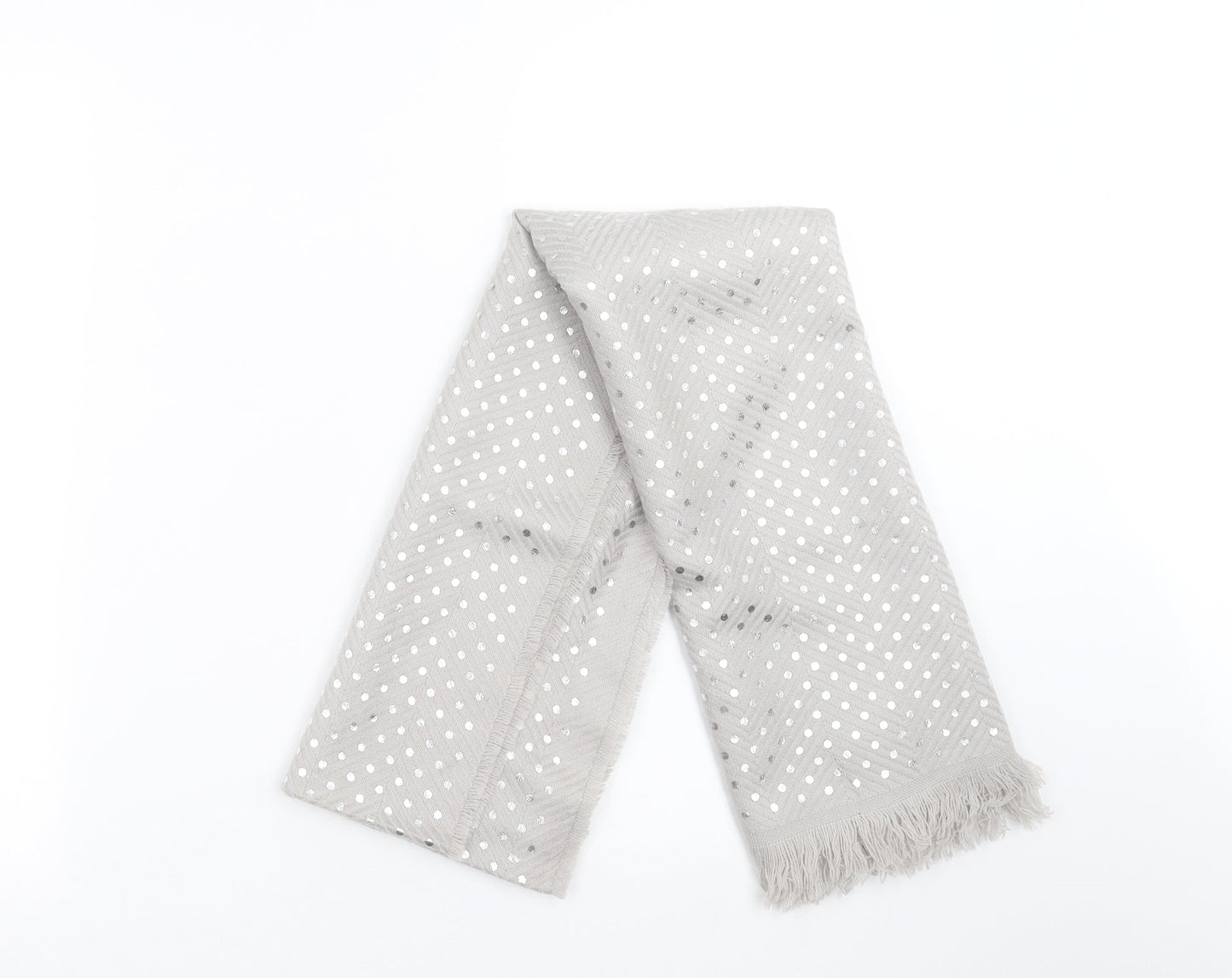 Preworn Womens Grey Polka Dot Scarf