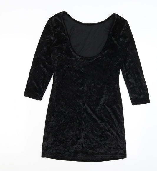Additional front view of women’s black bodycon, size XS