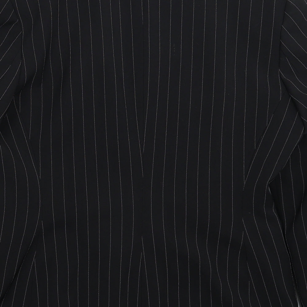 Brand and care label for The Collection women’s black striped jacket suit jacket, size UK 12