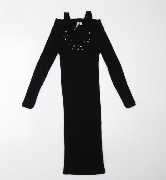 Body Flirt Womens Black Knit Bodycon Size S
