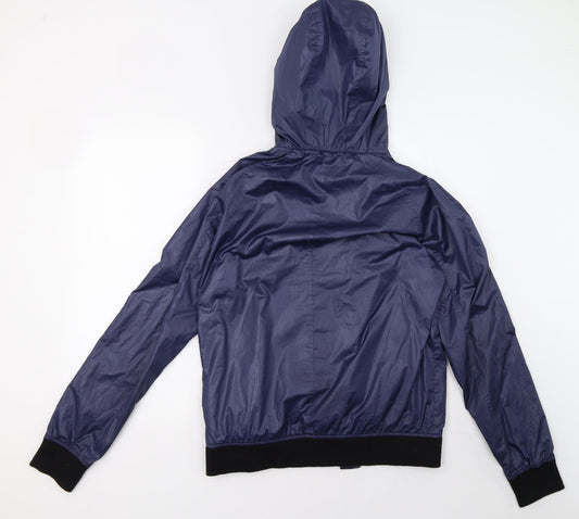George Womens Blue Windbreaker Coat Size 4