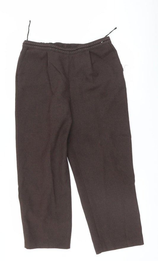 Womens UK Size 14 BM Regular Fit Brown Trousers