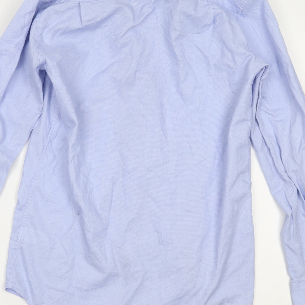 Mens UK Size 14.5 NEXT Blue Button-Up Long Sleeve Casual Shirt
