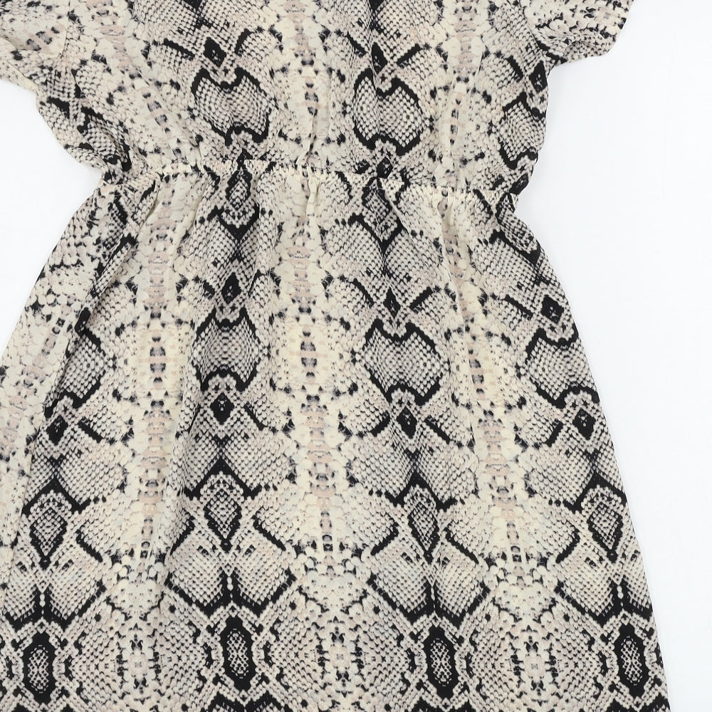 Mama-licious Womens Beige Animal Print A-Line Size L