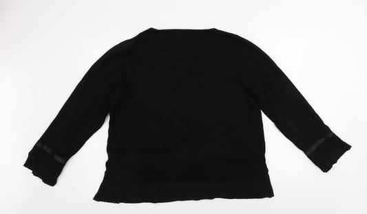 Marbel Womens Black Pullover Jumper Size 4