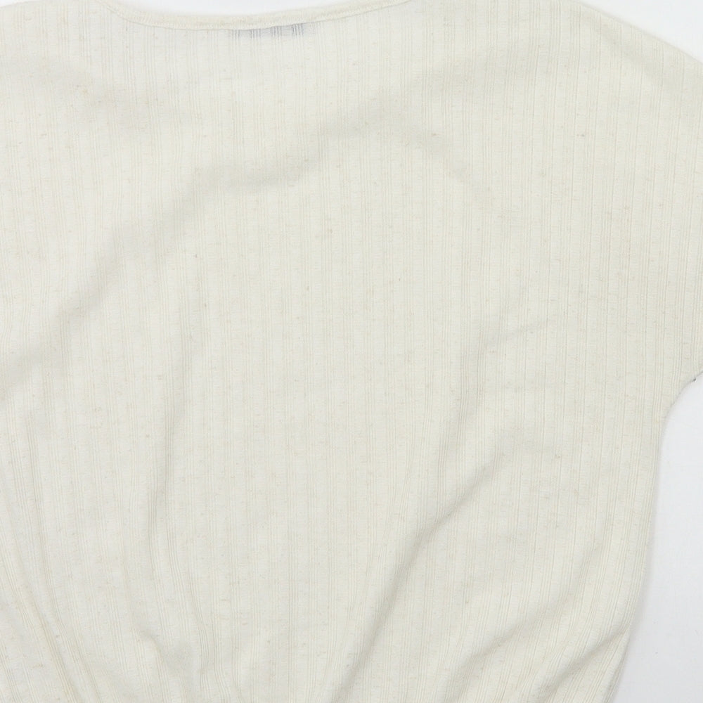 George Womens Ivory Basic T-Shirt Size 8