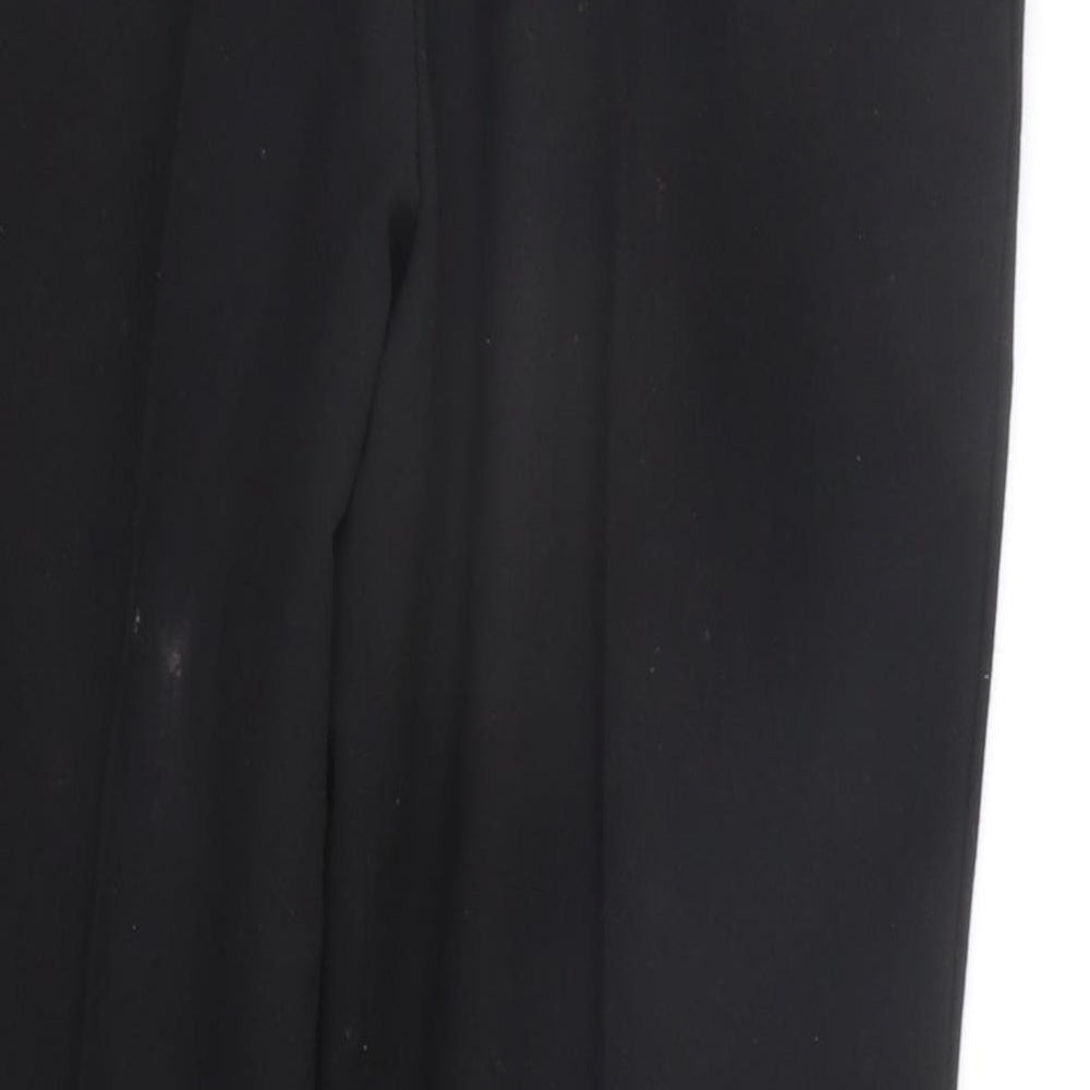 Womens UK Size 14 Preworn Regular Fit Black Trousers