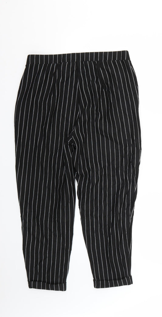 Womens UK Size M H&M Regular Fit Black Trousers