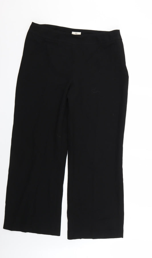 Womens UK Size 14 cc Regular Fit Black Trousers