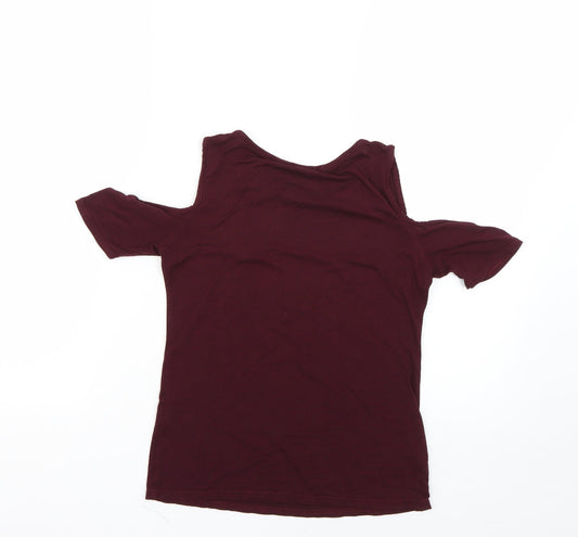 Boohoo Womens Purple Basic Blouse Size 6