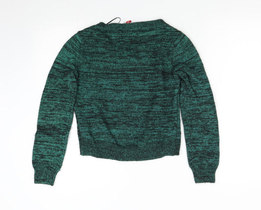 Womens UK Size 4 H&M Green Pullover Jumper
