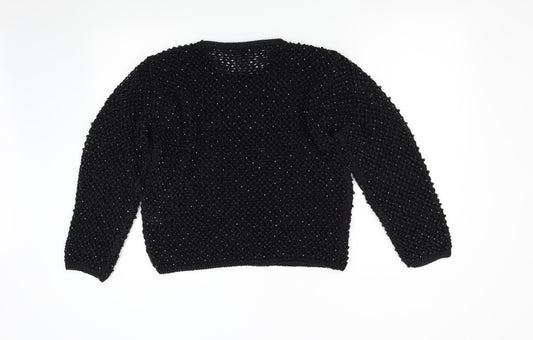 L' Ultima Womens Black Knit Pullover Jumper Size M