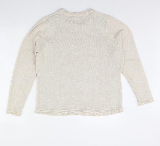 BM Womens Beige Pullover Jumper Size M