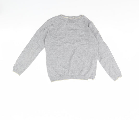 Zara Girls Grey Pullover Jumper Size 8 Years