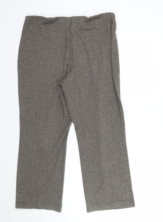 BM Womens Brown Geometric Trousers Size 16 L28 in