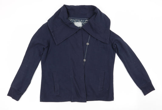 Per Una Womens Blue Jacket Size M - Large Collar