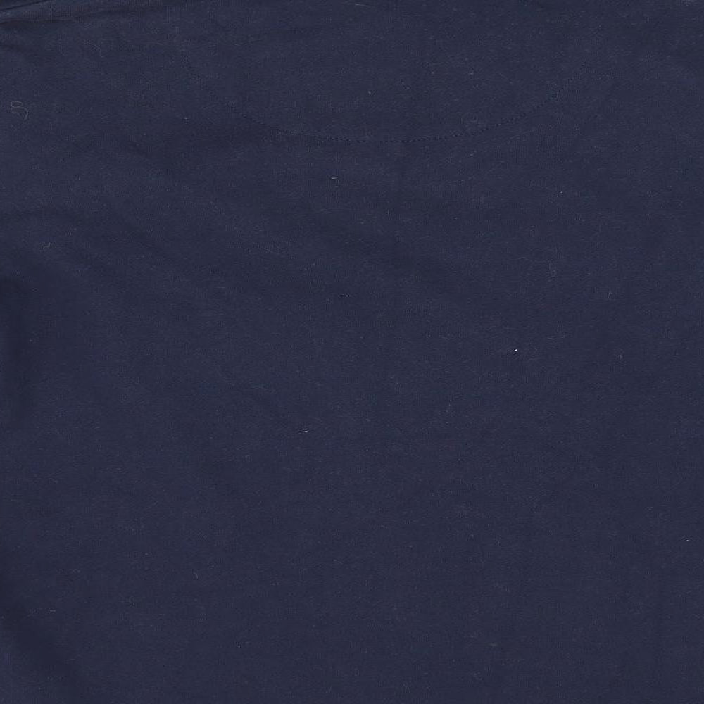 Brand and care label for Per Una women’s blue jacket, size M, - large collar