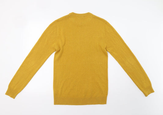 Peacocs Womens Yellow Pullover Jumper Size S