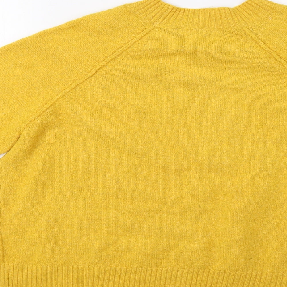 Brand and care label for George women’s yellow jumper, size M