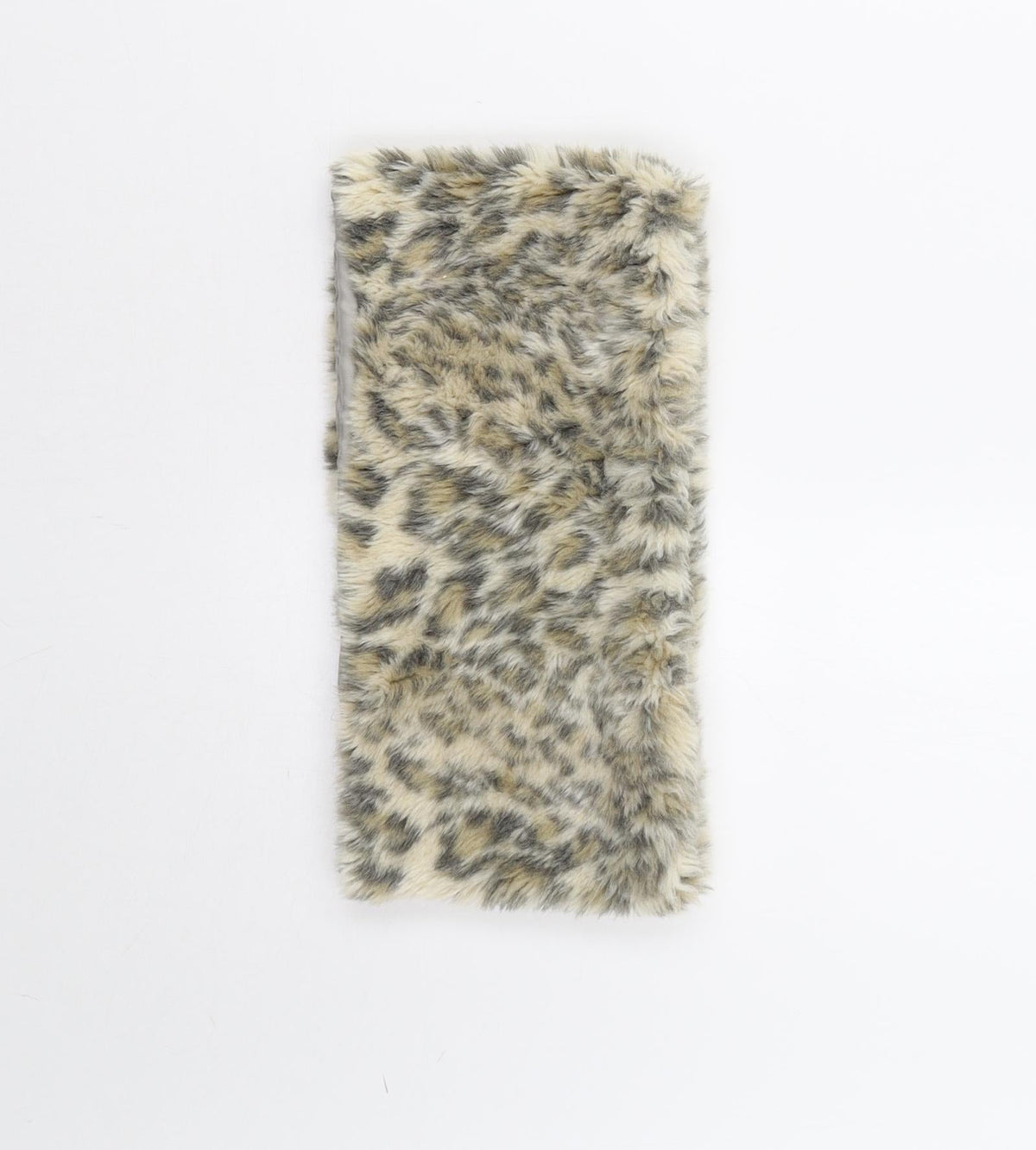 Front view of Preworn women’s beige animal print scarf - snood