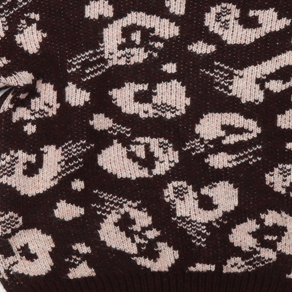 George Womens Brown Geometric Pullover Jumper Size S