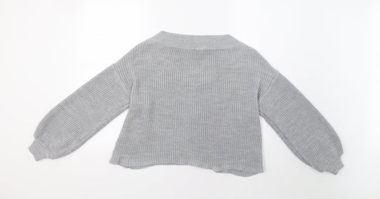 Miss Selfridge Womens Grey Pullover Jumper Size M