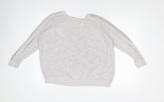 River Island Womens Grey Argyle/Diamond Pullover Jumper Size 12