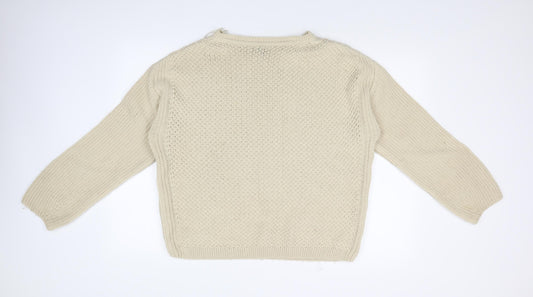 Womens UK Size 14 Topshop Beige Pullover Jumper