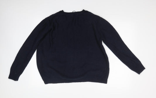 Womens UK Size M Peacocks Blue Pullover Jumper