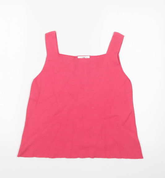 Womens UK Size L Nightingales Pink Basic Tank