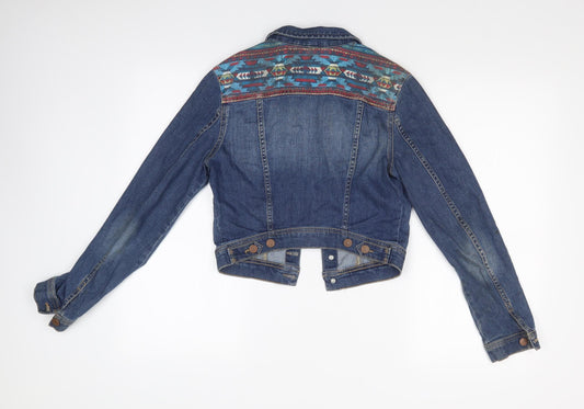 H&M Womens Black Fair Isle Jacket Size 8