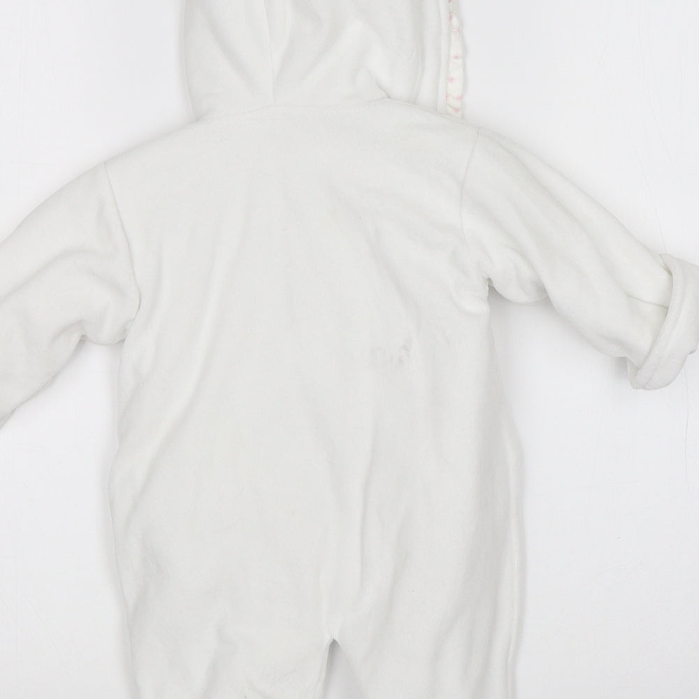 Little Nosh Girls White Babygrow One-Piece Size 3-6 Months