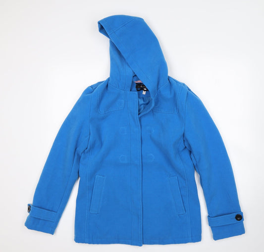 Womens UK Size 10 Brave Soul Blue Overcoat
