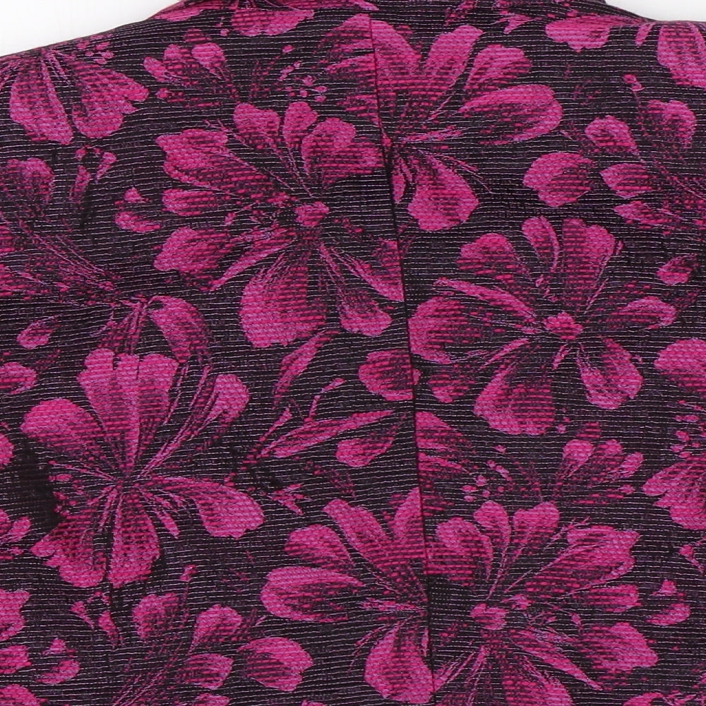 Brand and care label for Libra women’s multicoloured floral shrug jumper, size UK 12