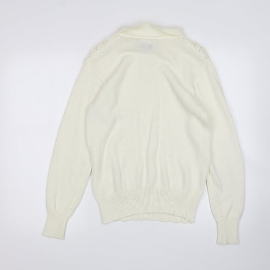 Red Baron Womens Ivory Pullover Jumper Size S