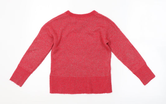 M&S Girls Pink Pullover Jumper Size 8-9 Years
