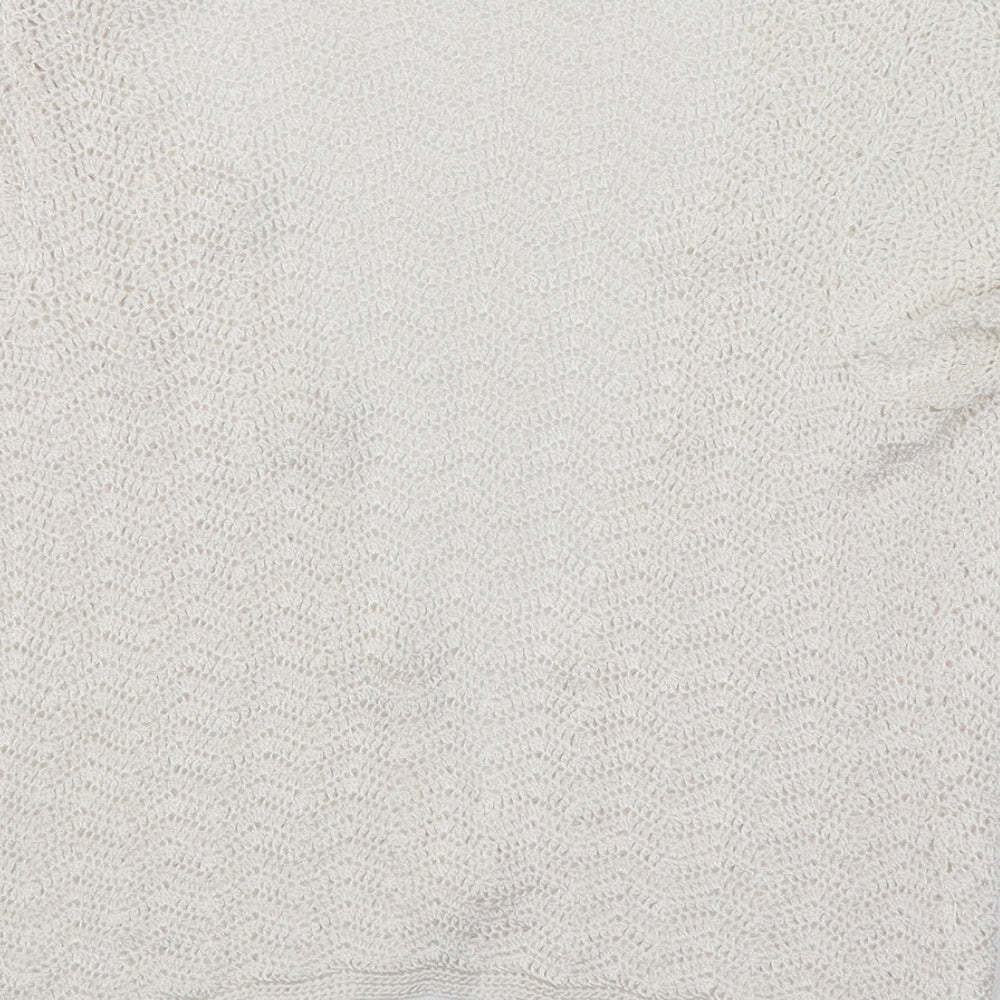 Womens UK Size S Richards White Cardigan Jumper