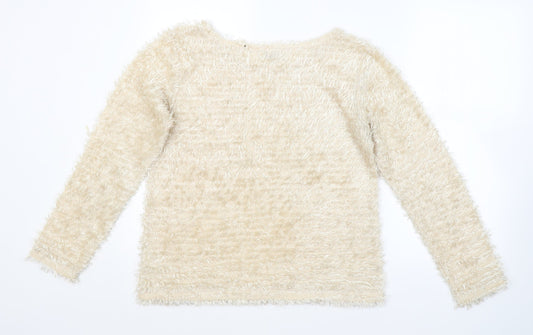 Womens UK Size M Preworn Beige Pullover Jumper
