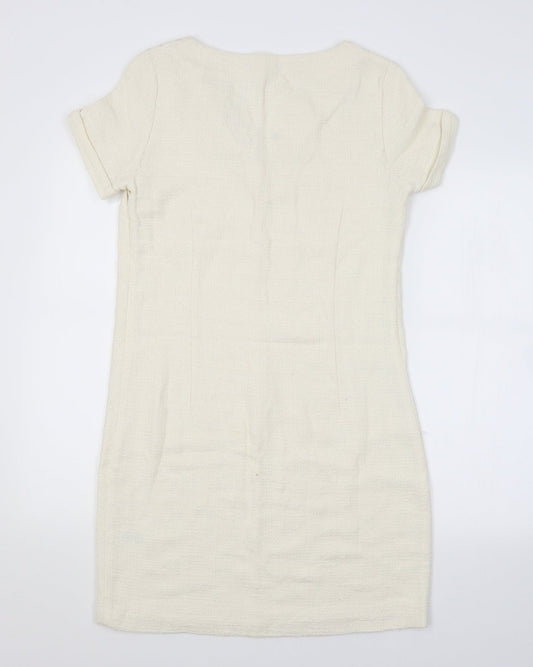 LAURA CLEMENT Womens White Jumper Dress Size 8