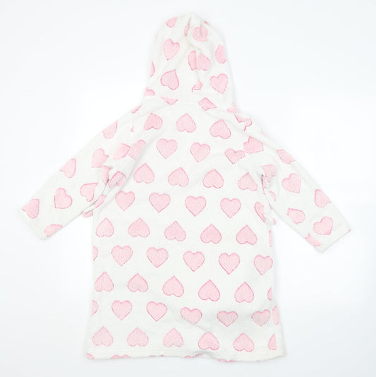 Young Dimension Girls White Geometric Robe Size 7-8 Years