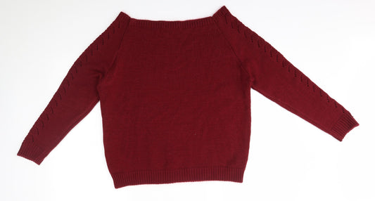 look of the day Womens Red Pullover Jumper Size L