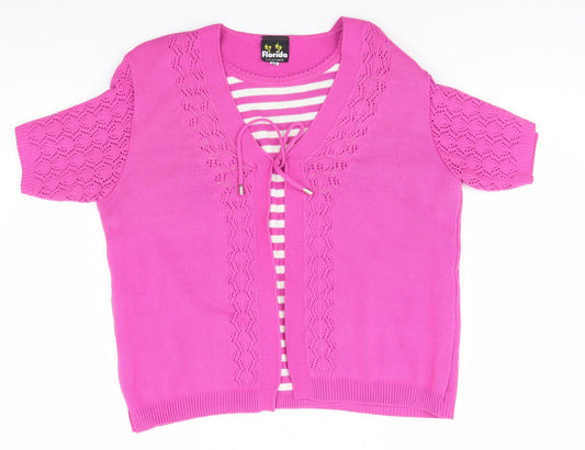 Womens UK Size M Florida Pink Pullover Jumper