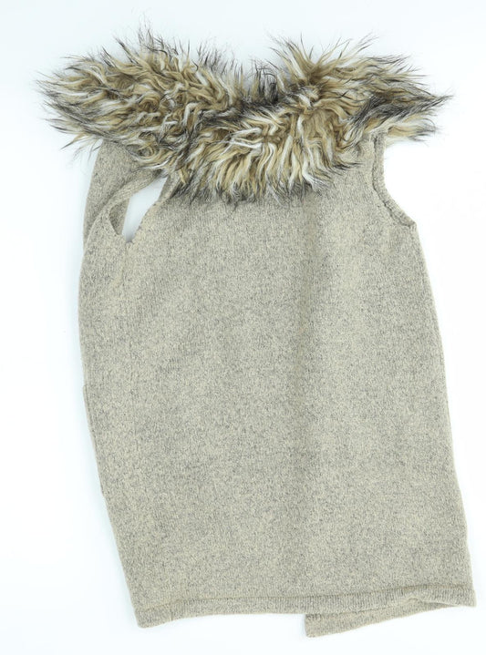 Primark Girls Brown Cardigan Jumper Size 9-10 Years