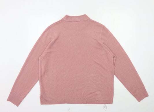 PALM TREE Womens Pink Pullover Jumper Size XL