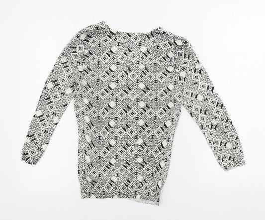 Womens UK Size XS H&M White Cardigan Jumper