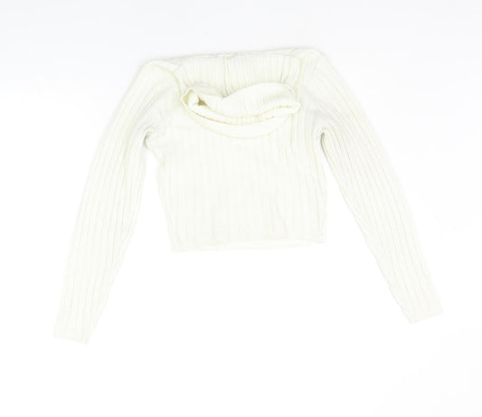 I SAW IT FIRST Womens Silver Pullover Jumper Size 6