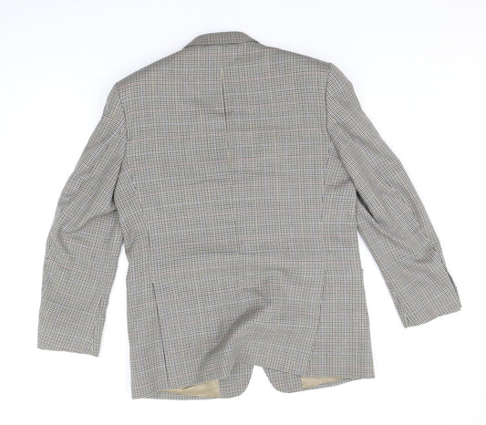 DEBNHAMS Mens Beige Check Jacket Suit Jacket Size L