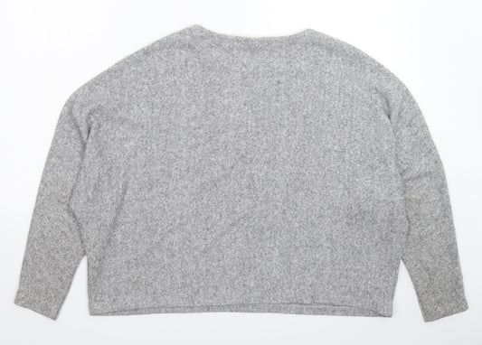 H&M Womens Grey Knit Pullover Jumper Size L